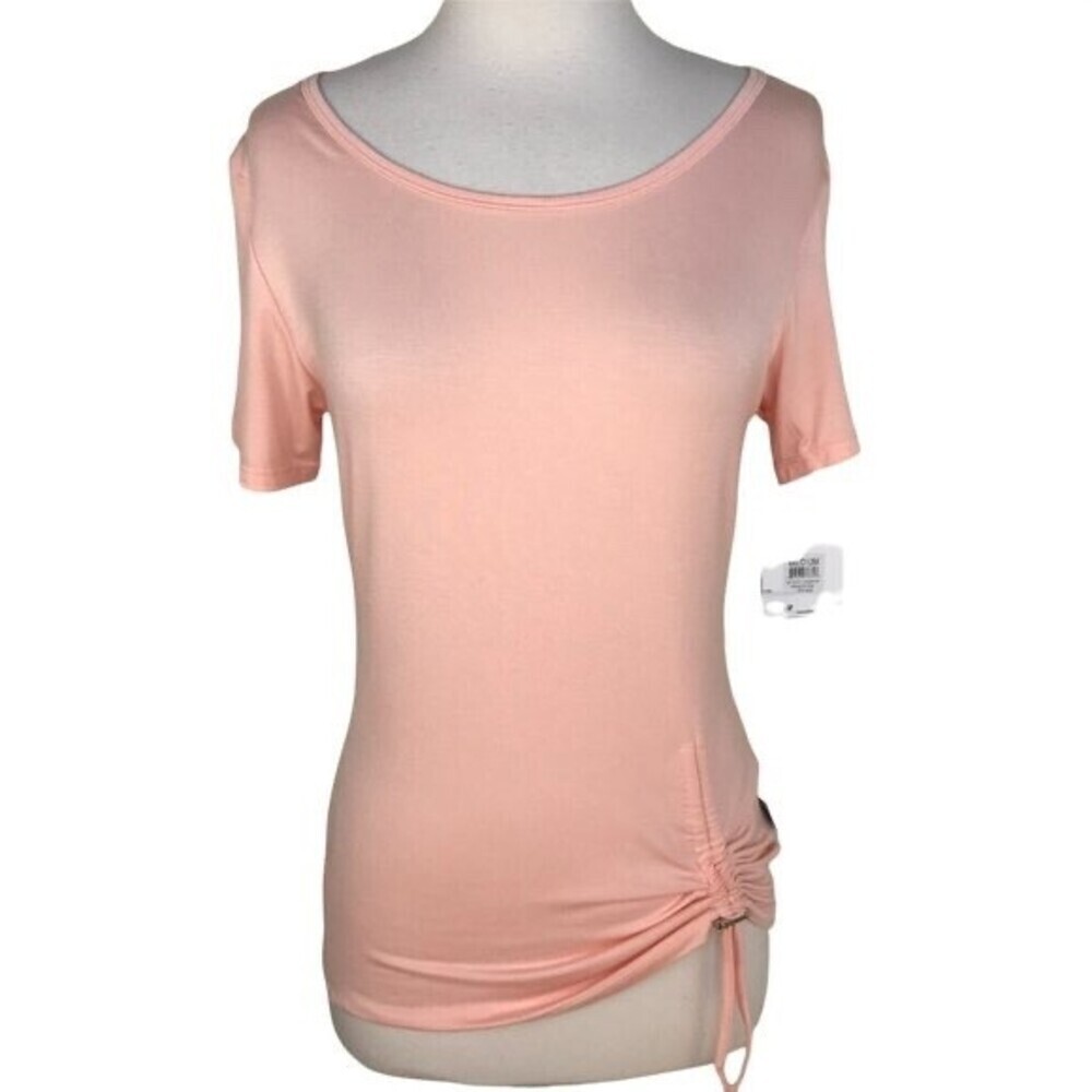Laundry By Shelli Segal Side Ruched Tee Peach Size L